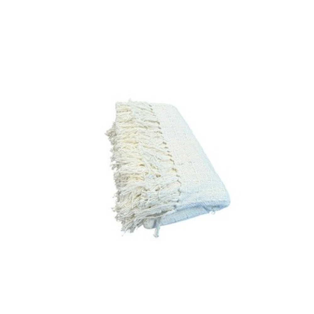 The Comfort Collection PCT Cream Woven 100% Cotton Fringe Throw Blanket 64x52